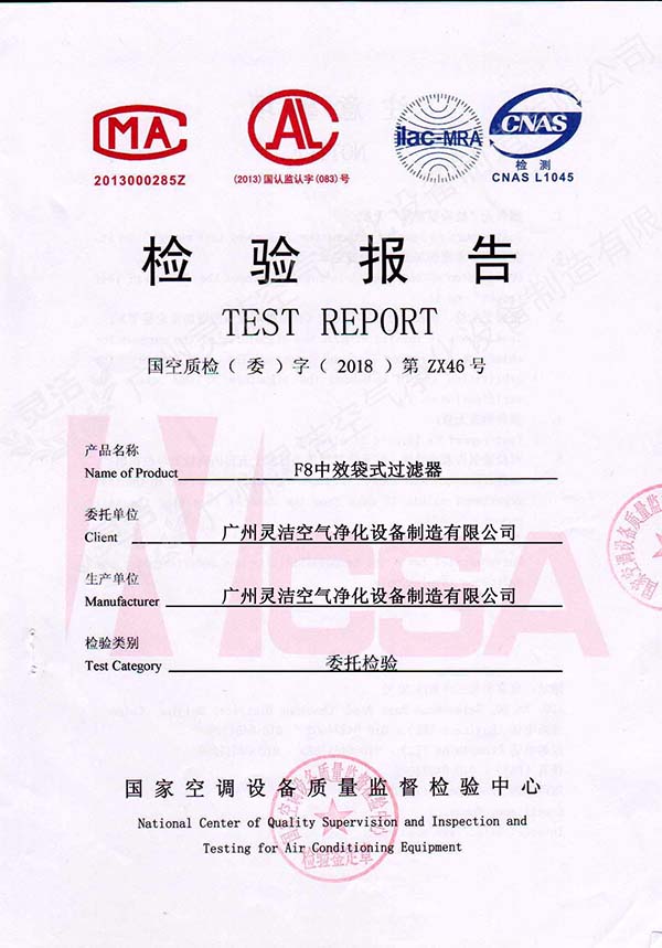 中效袋式草莓视频在线视频檢測報告