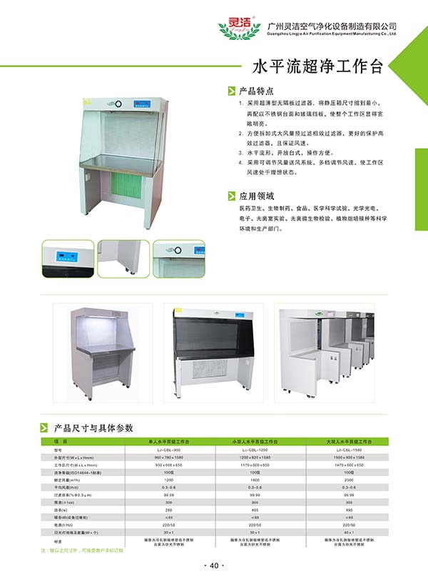 水平流超淨工作台簡介